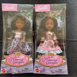Barbie’s Sister Kelly Princess and the Pauper AA HTF Version Dolls NIB 2004